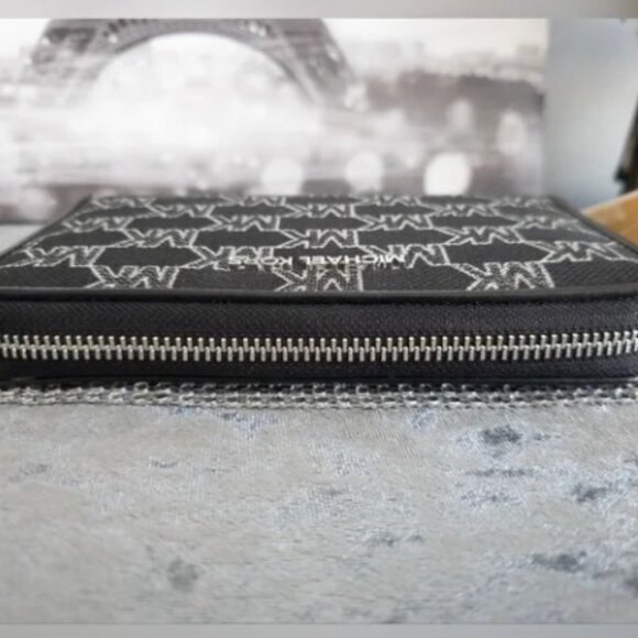 NWT Michael Kors Jet Set Travel Wristlet Wallet MK Black shimmer - Picture 4 of 7